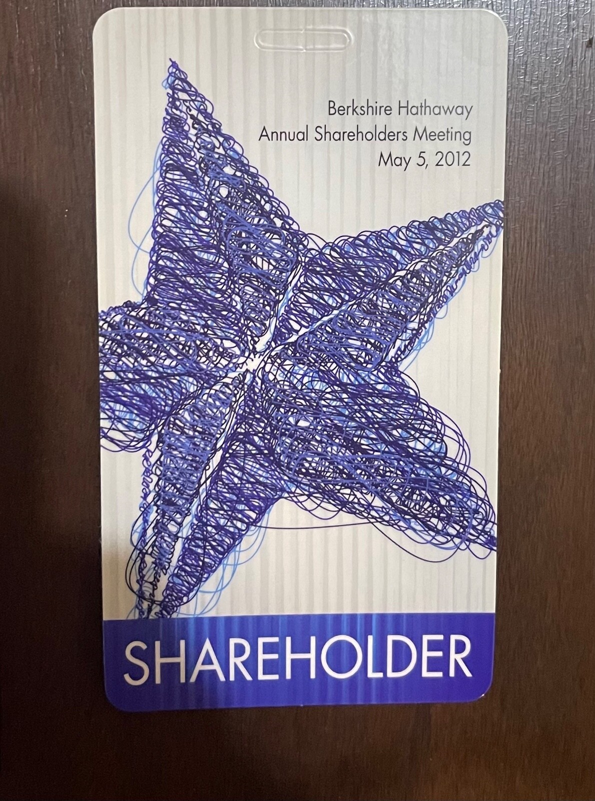 2012 Berkshire Hathaway Annual Meeting Commemorative Shareholder Pass – Buffett