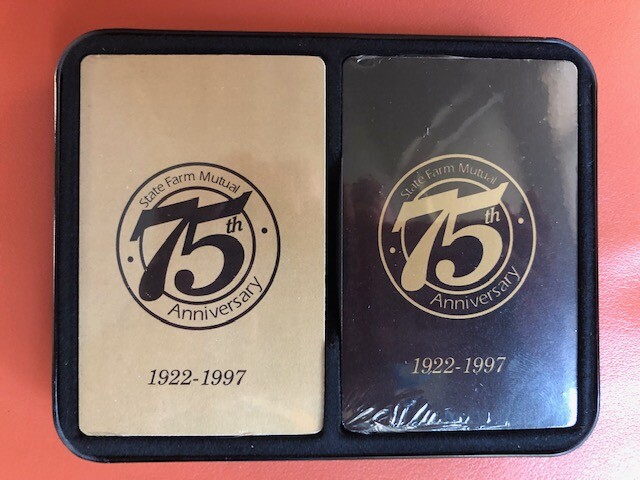State Farm Mutual Insurance 75th Anniversary Tin Playing Cards – 2 Sealed Decks