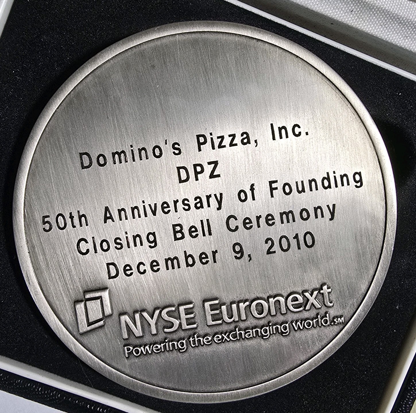 NYSE Euronext Domino’s Pizza 50th Anniversary Dec 9th 2010 Closing Bell Ceremony