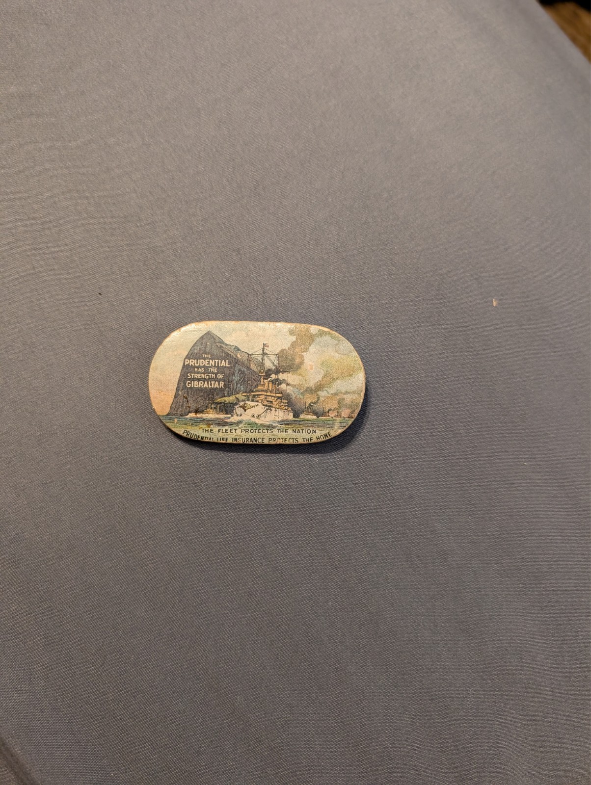 Prudential Life Insurance Pin Cushion Strength of Gibraltar Steamship c1920s