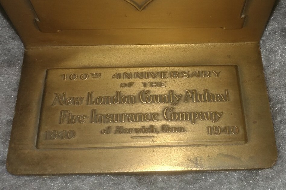 Brass Bookends New London Connelly Mutual Fire Insurance Company Of Norwich…