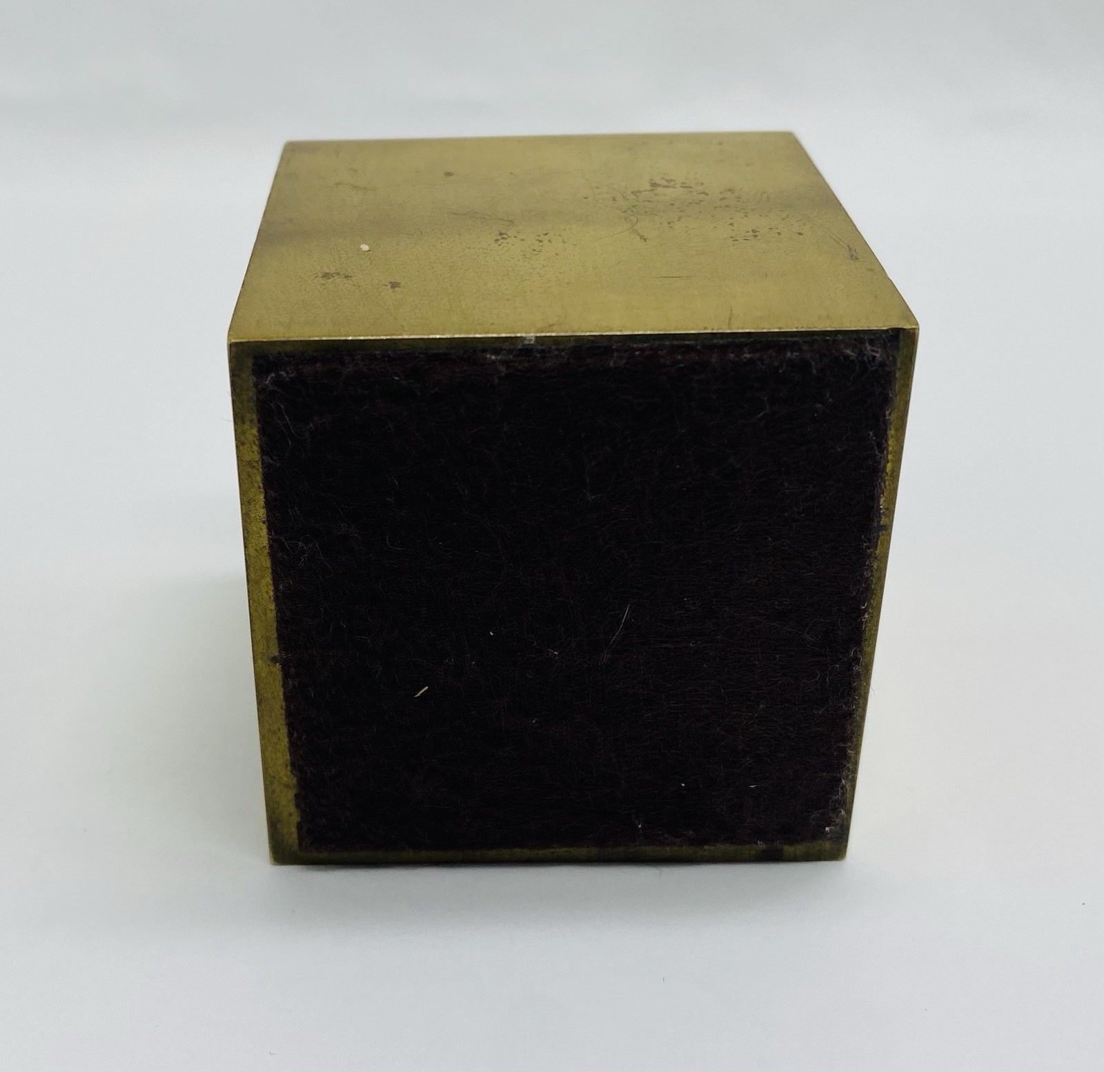 VINTAGE EDUCATIONAL EMPLOYEES CREDIT UNION EECU BRASS CUBED PAPERWEIGHT 2.66 lbs