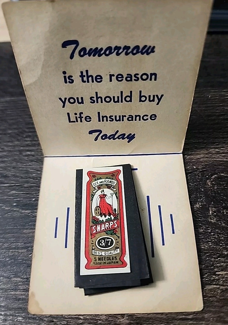 Vintage National Life & Accident Company Matchbook Style Needle Kit