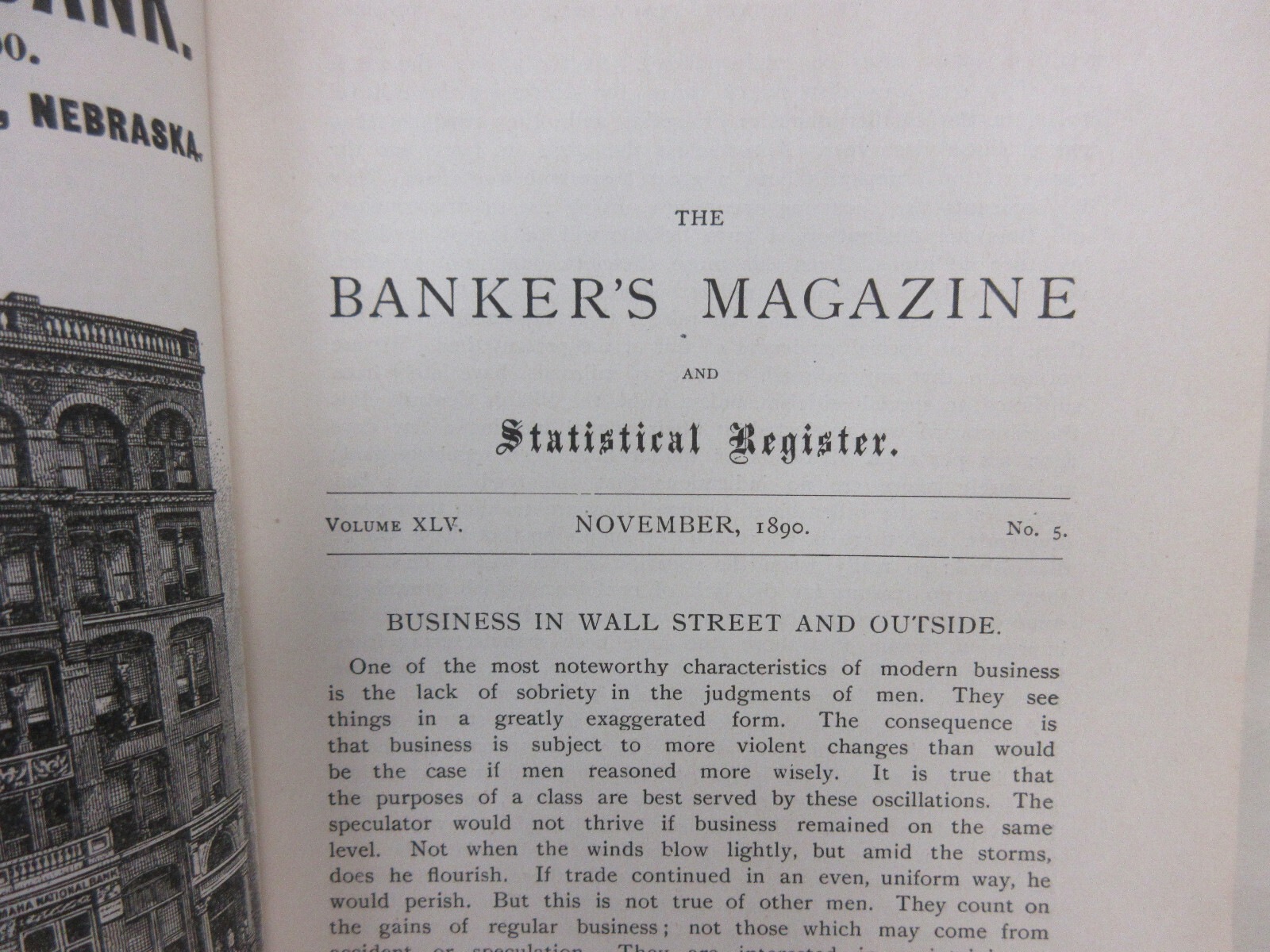 The Bankers Magazine Volume 45 Issue 5 November 1890 Vintage Periodical