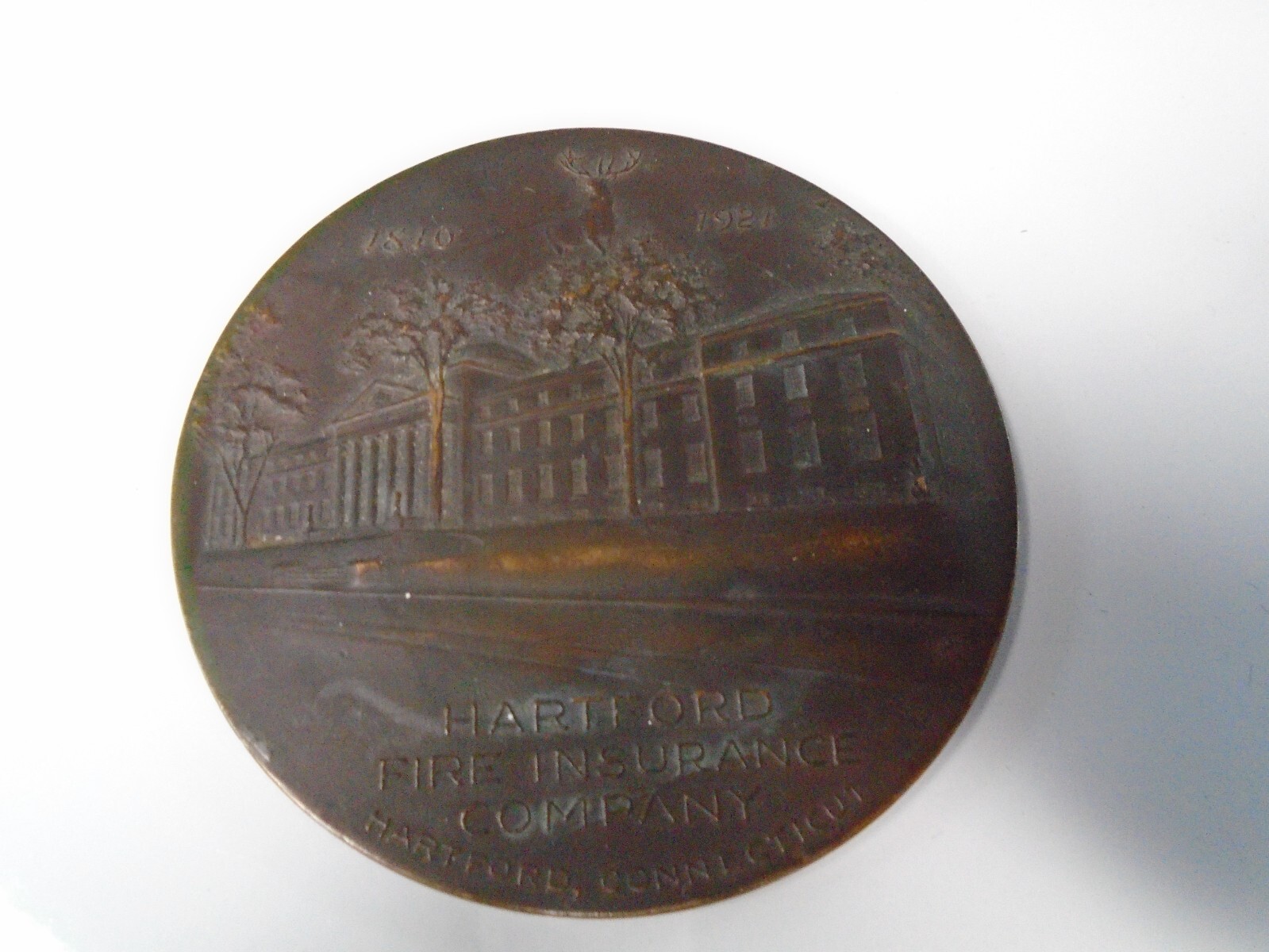 Hartford Fire Insurance Co.Whitehead Hoag Bronze Medallion 1921
