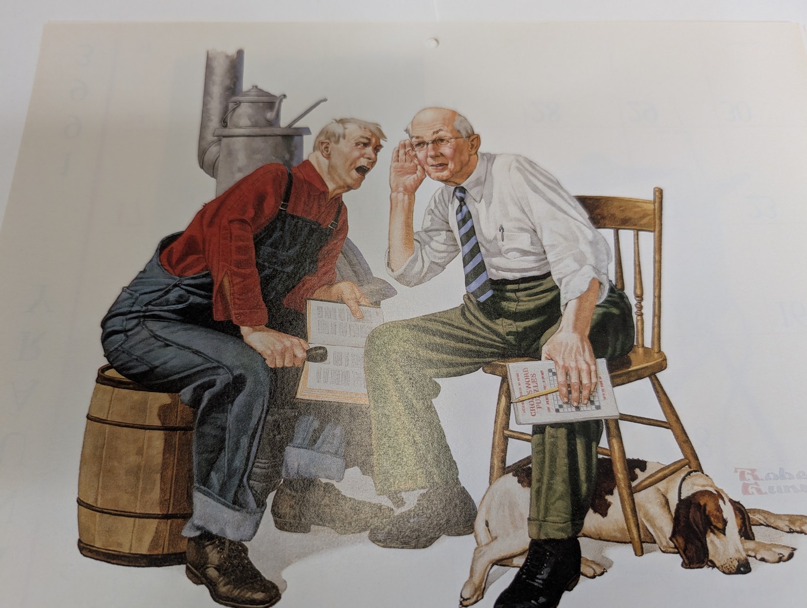 1993 Iowa Savings Bank Golden Times Norman Rockwell Calendar Dike New Hartford