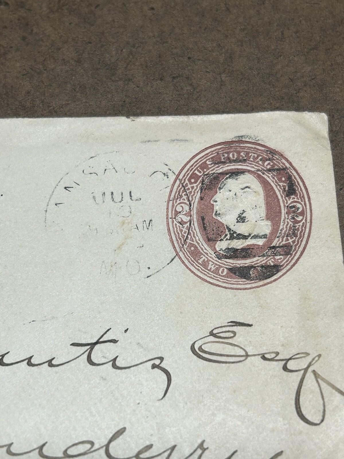 KANSAS CITY SAFE DEPOSIT AND SAVINGS BANK LETTER & ENVELOPE DATED 1886