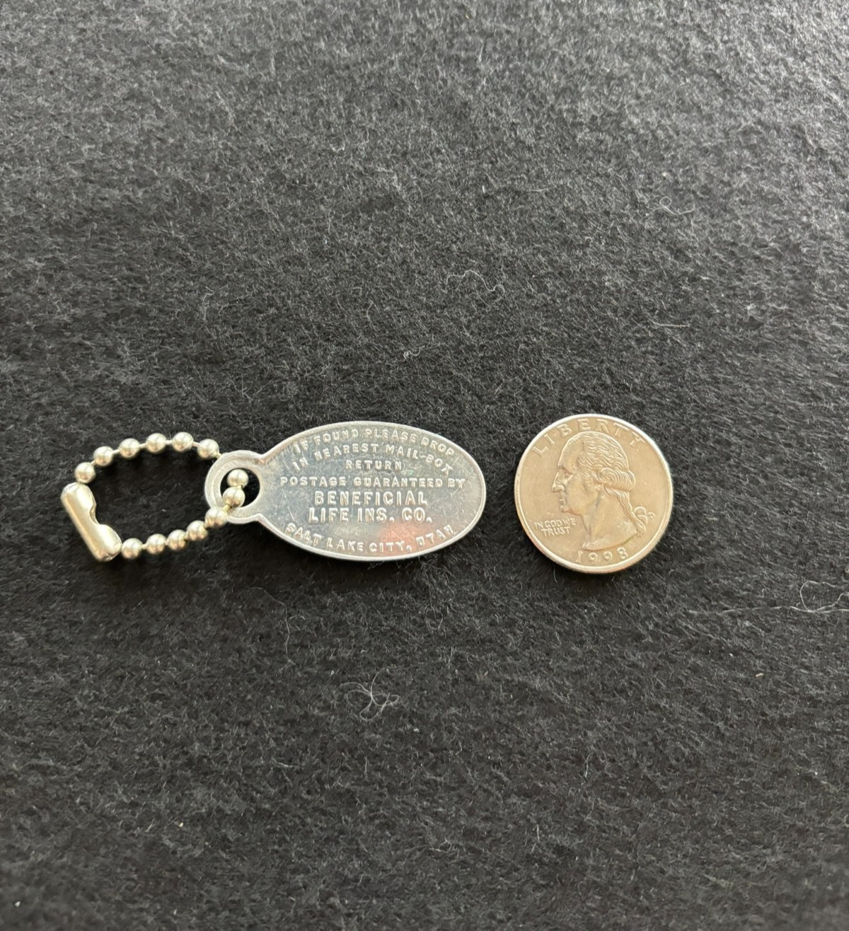 Vintage Beneficial Life Insurace Co Keychain