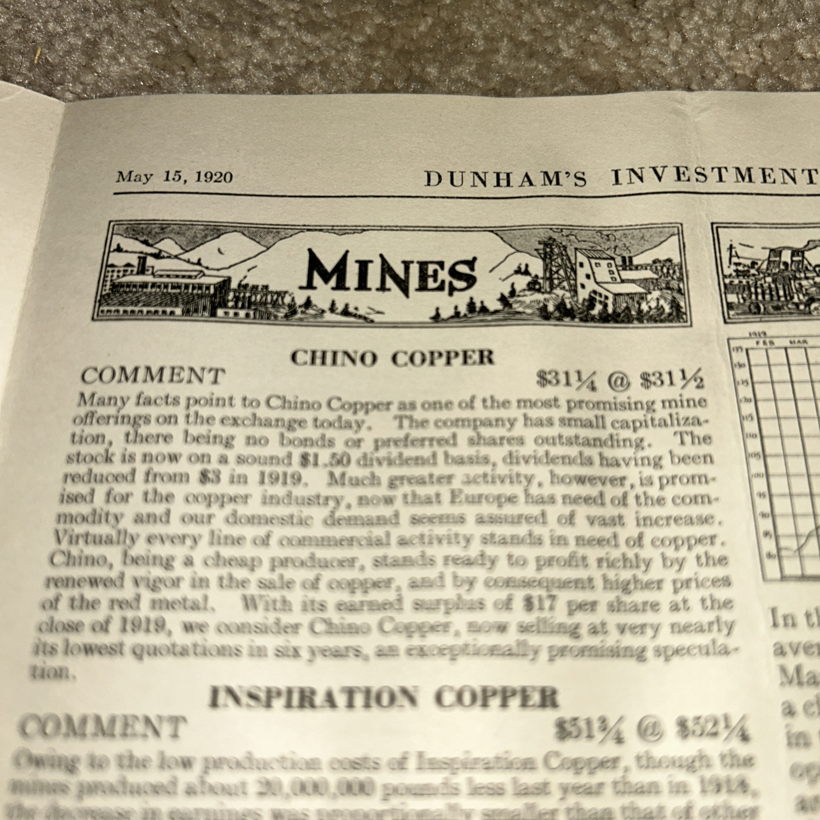 May 1920 DUNHAM’S INVESTMENT DIGEST – Railroads / Oil / Mines / Industrial