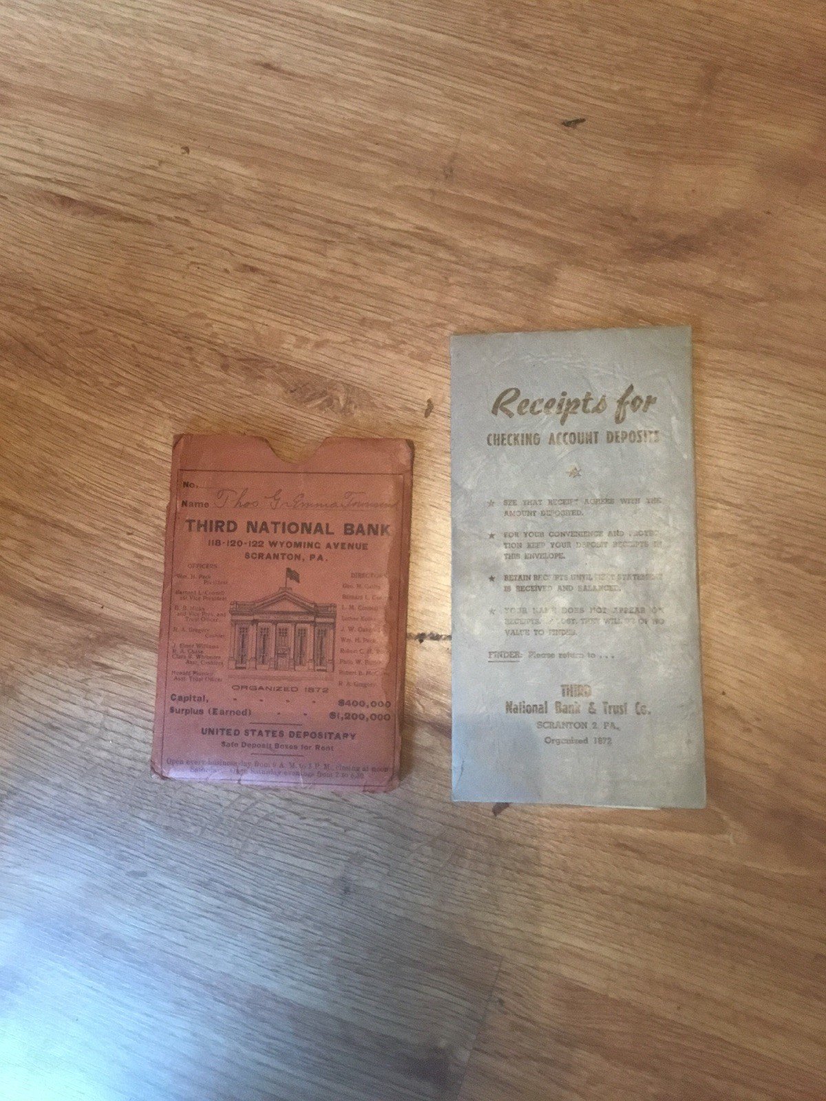 Third National Bank, Scranton, Pa. Old Folders 1948-1949