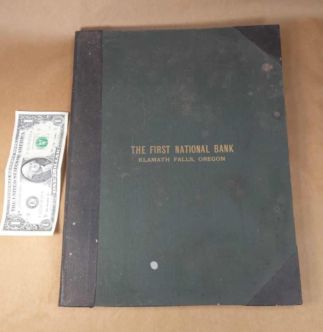 Klamath Falls Oregon 1920s First National Bank Antique Bank Checks & Ledger Book