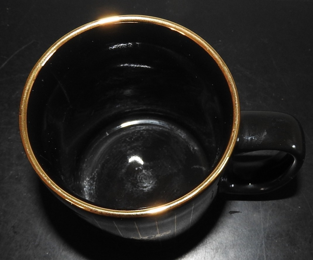 Vintage St Francis Savings Ceramic Coffee Mug Kiln Craft England Gold Rim
