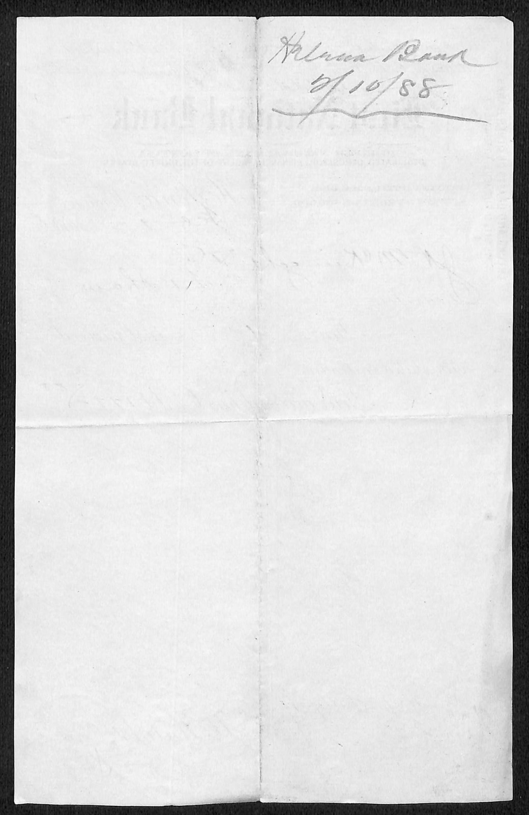 FNB Pioneer National Bank of Montana 1888 Helena Receipt E.W. Knight* (#5)