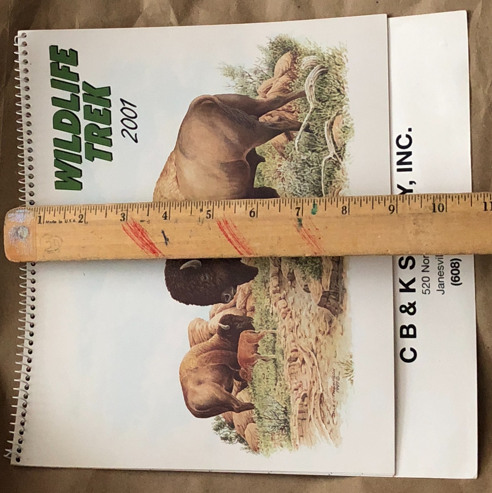 Vintage 2001 Janesville WI Advertising Calendar – Dale Thompson Wildlife Art