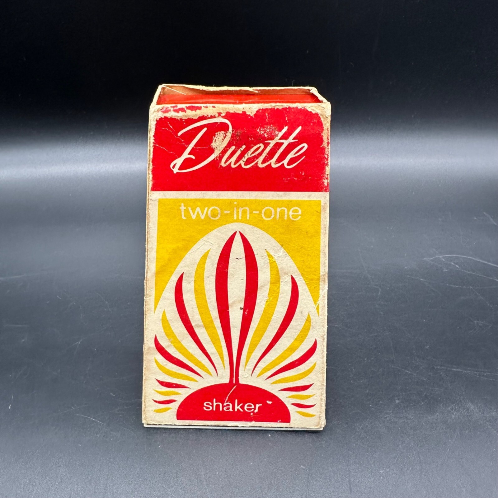 Vintage Duette Two In One Shaker Set Marc Morr Insurance Advertising Red Retro