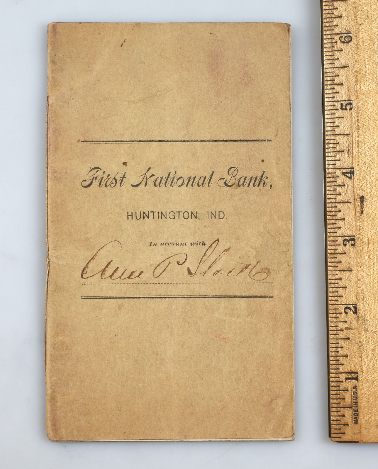 Vintage 1883-1888 First National Bank Checking Account Book Huntington Indiana