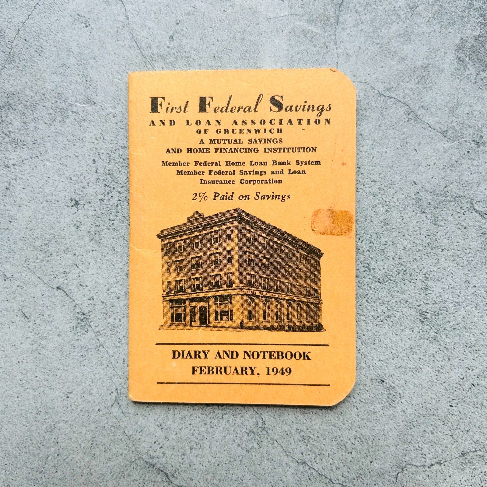 First Federal Savings Vintage Bank Diary and Notebook Ephemera 1949