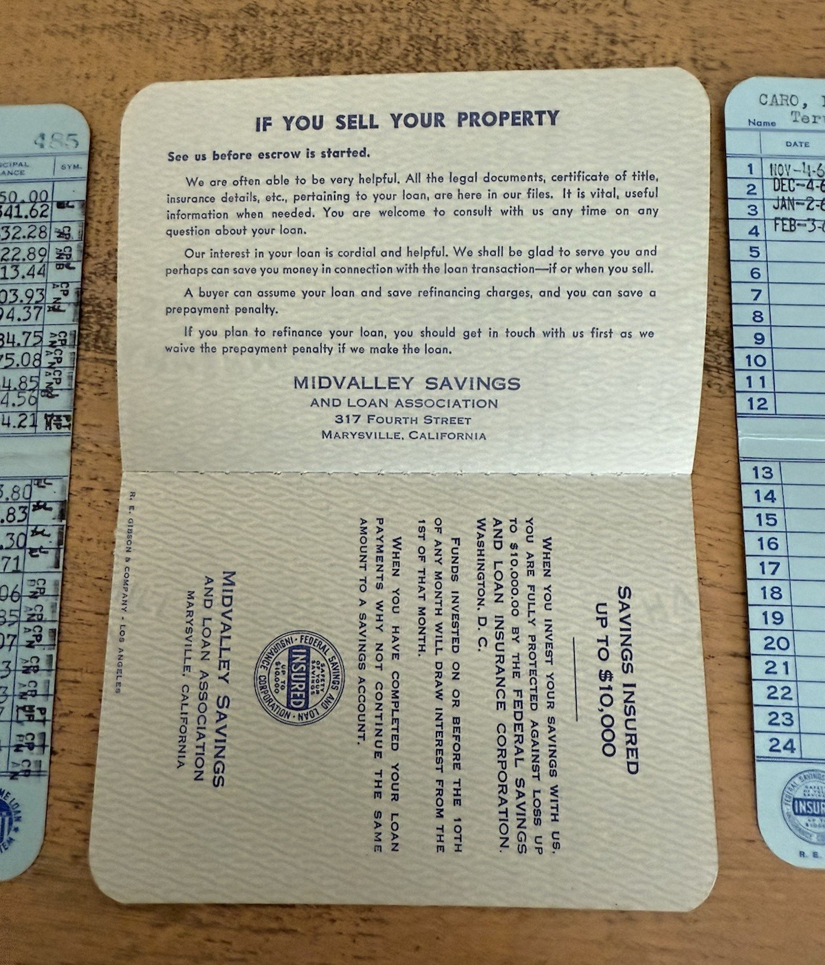 Marysville California Midvalley Savings And Loan Bank Savings Books Early 1960s