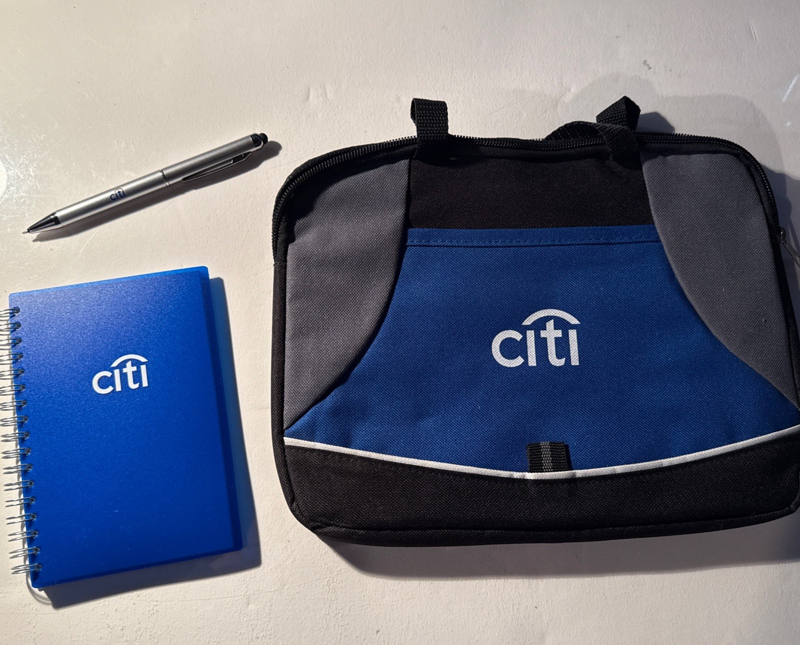 Citi Citibank Folio Small Notepad Canvas Carrying Case + Pen And Notepad