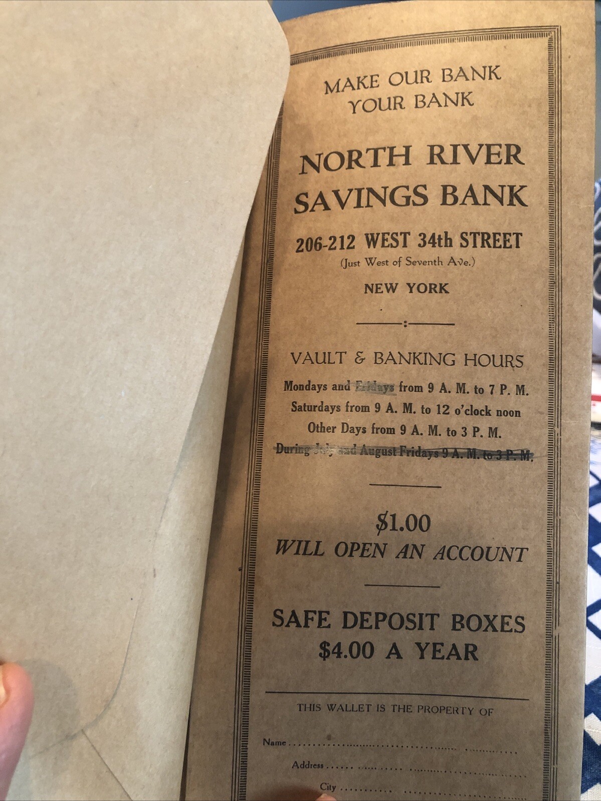 1940’s NYC Advertising Document Holder