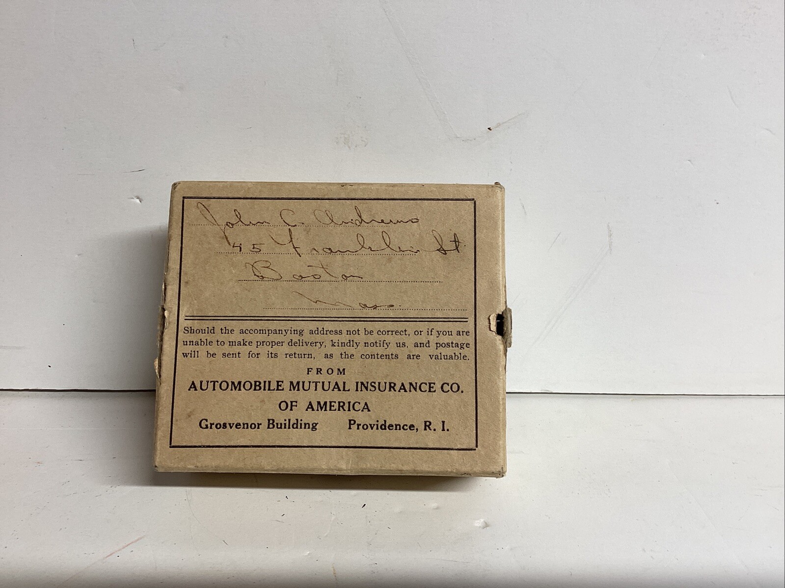 Vintage~Calendar Paperweight Automobile Mutual Insurance America~Providence,RI.