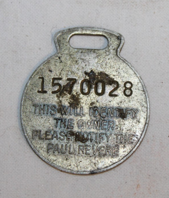Vtg Advert. Keychain Fob Paul Revere Life Insurance Co. Worcester Massachusetts