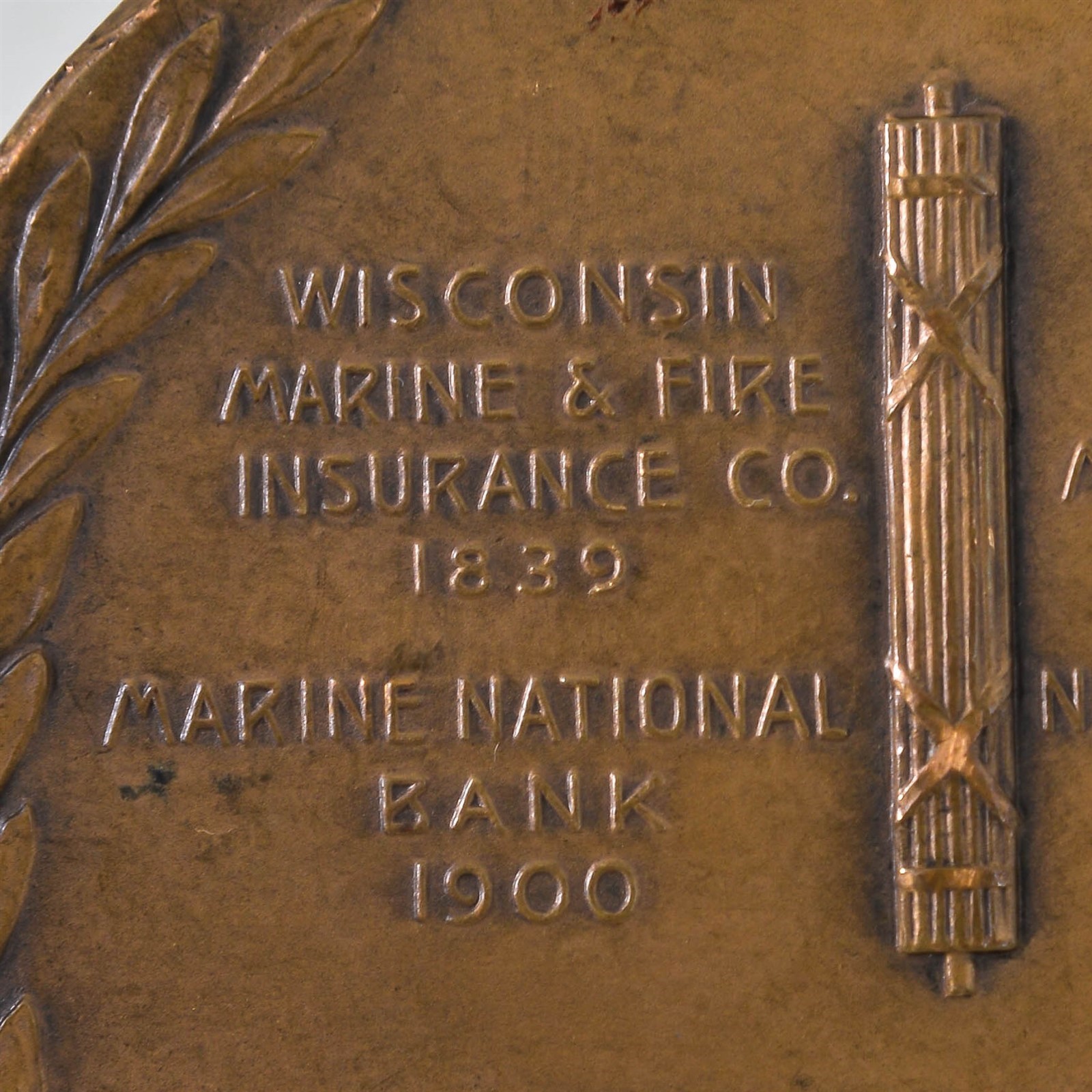 VTG Brass Paperweight Disc 3.25″ Marine National Exchange 100th Anniversary 1939