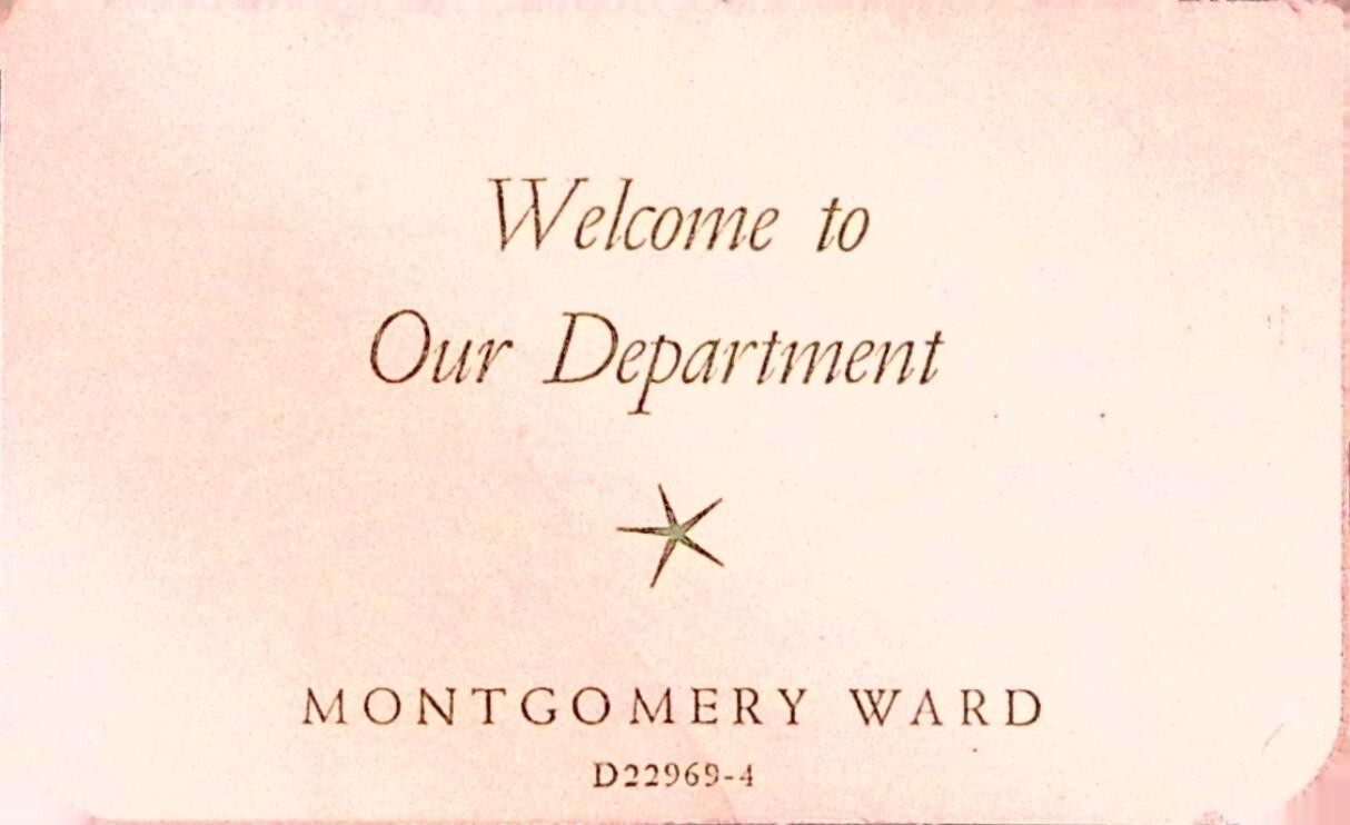 Montgomery Ward Employee Welcome Card Credit Order Dept 1940s Filled In
