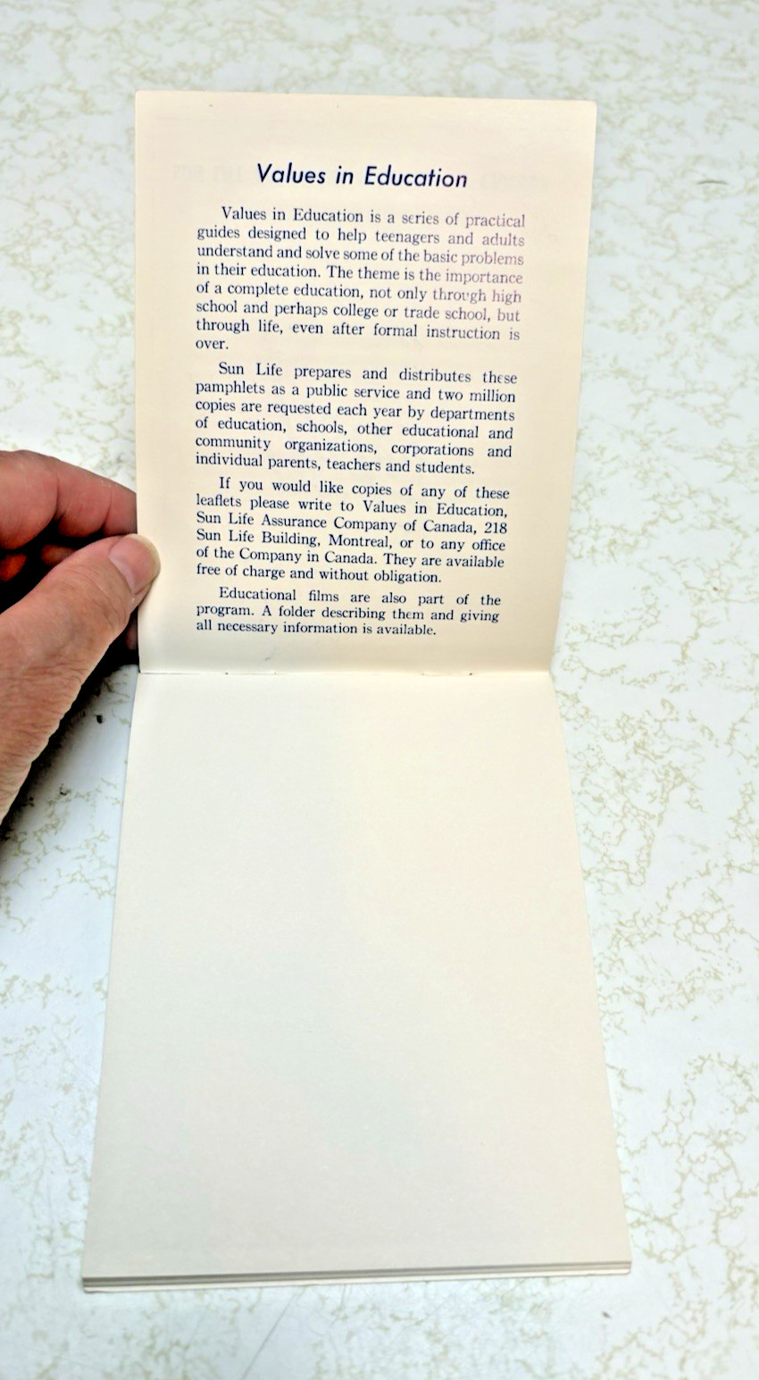 Vtg Sun Life Assurance Canada Notes Values in Education Notebook Canada