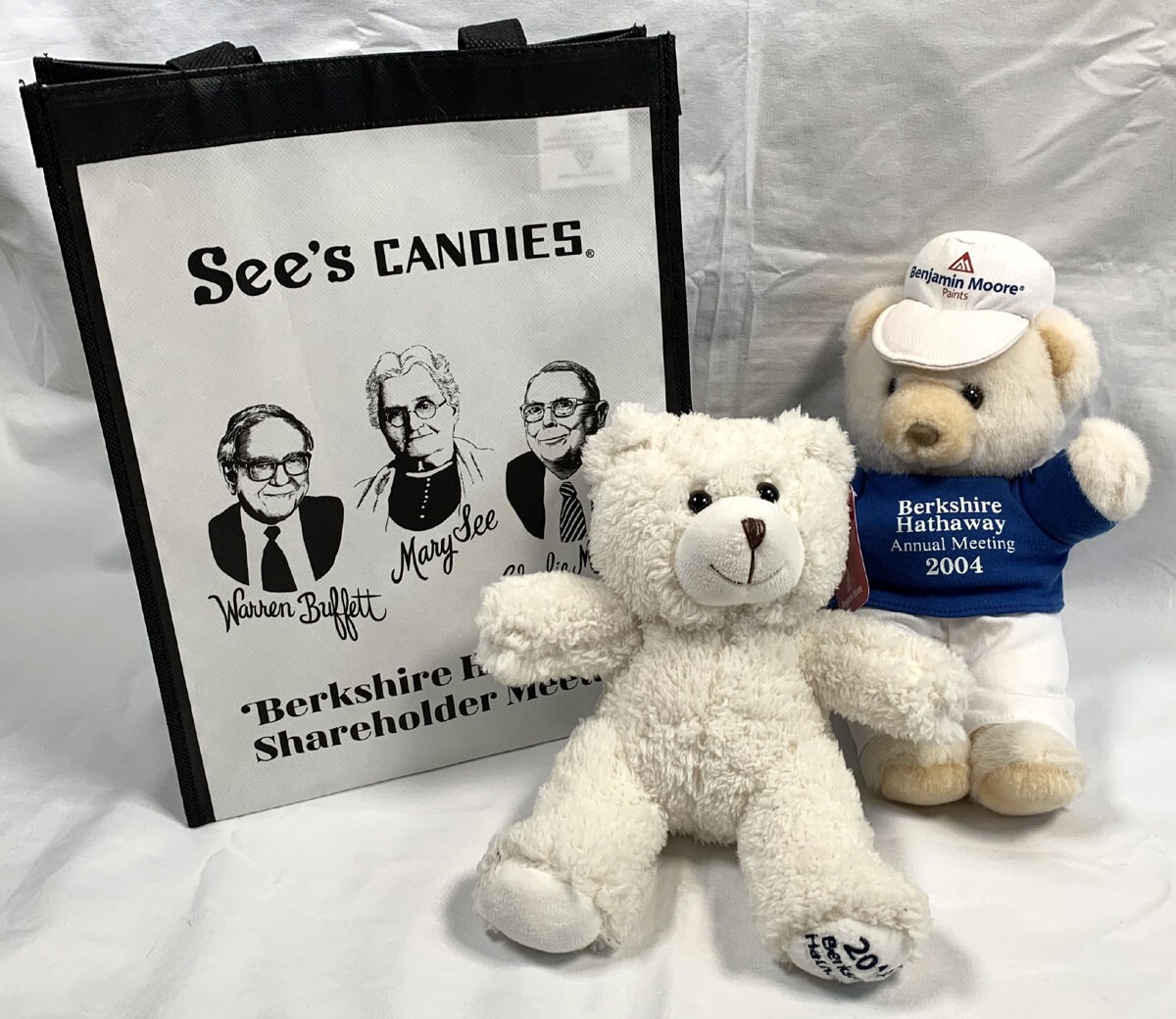 Berkshire Hathaway Plush Bears Benjamin Moore Paint & See’s Candies Tote bag