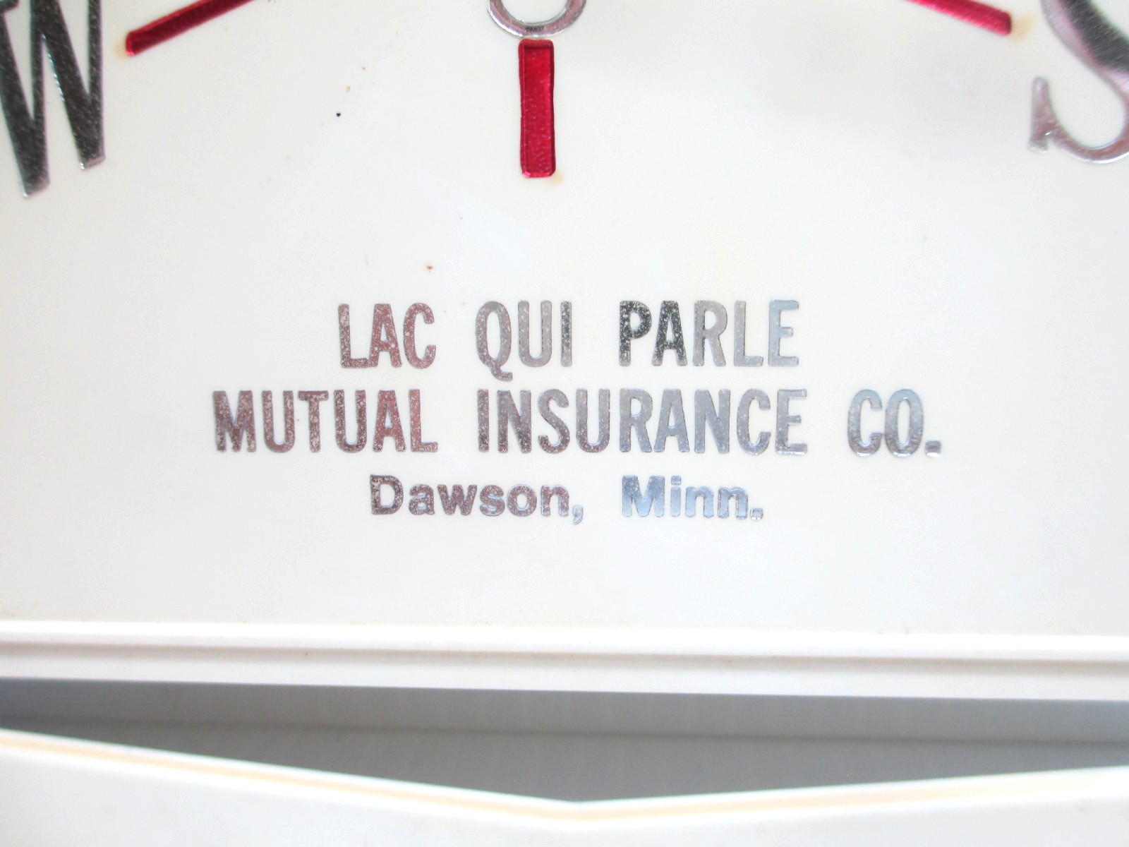 Vintage Lac Qui Parle Insurance Advertising Tray Slicing Board Dawson MN