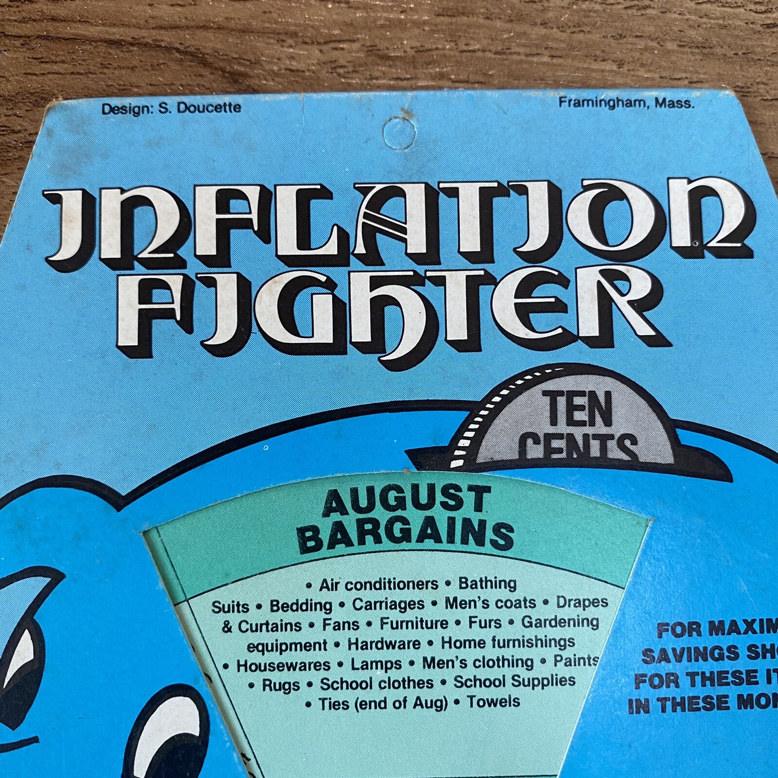 Vintage 1980s Inflation Fighter Financial Advice Tips Double Sided Card