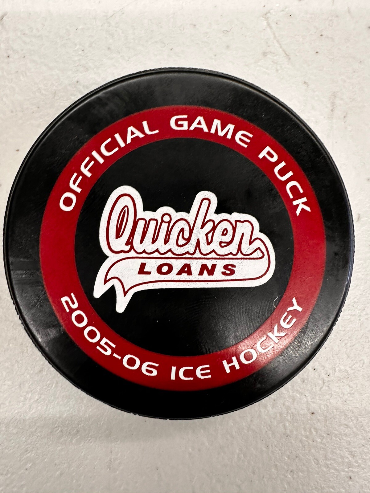 Quicken Loans Hockey Puck From 2005-06 Detroit Michigan Based Team