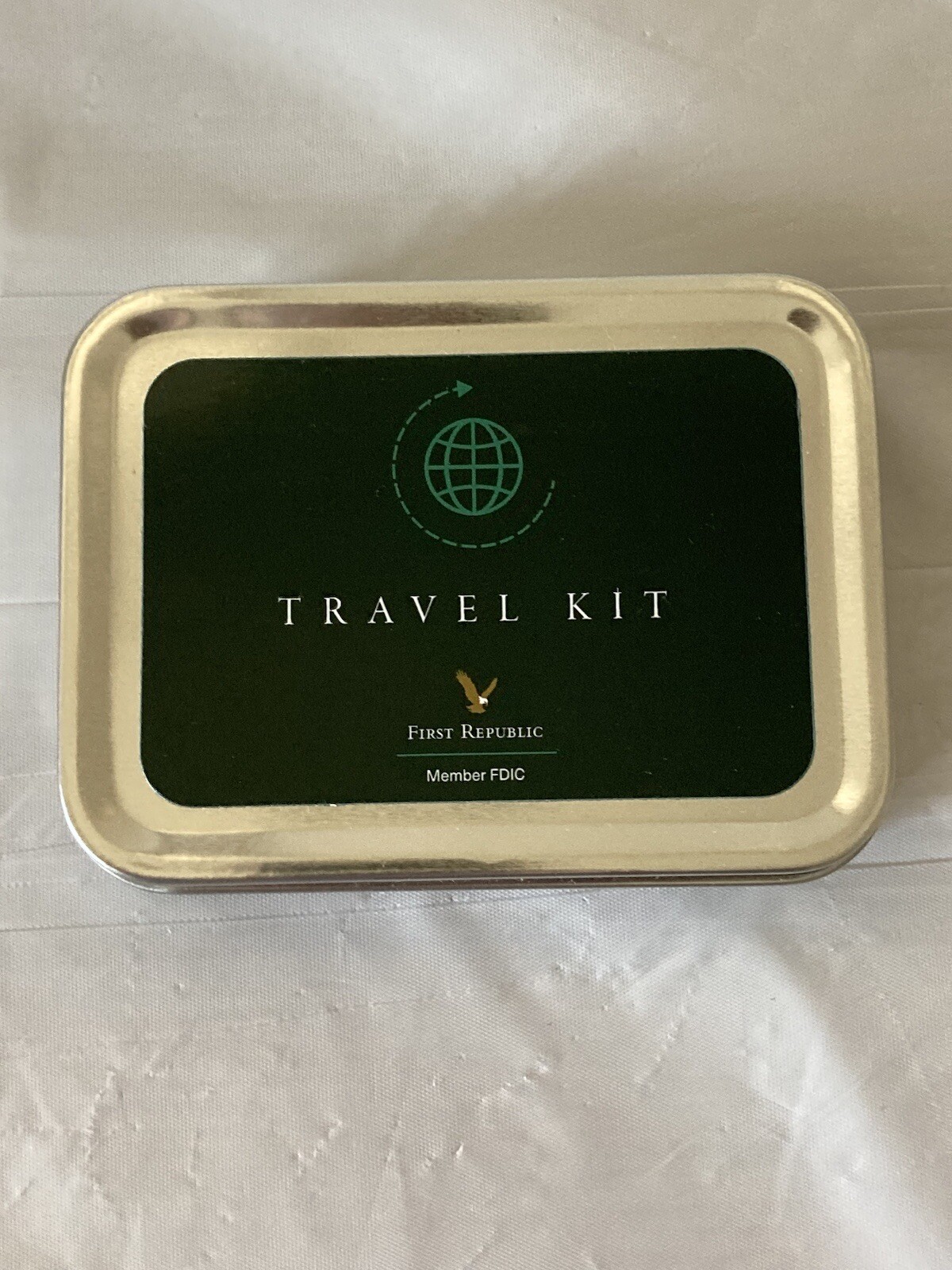 First Republic Bank Travel Kit Tin Case Filled With Life Essentials!