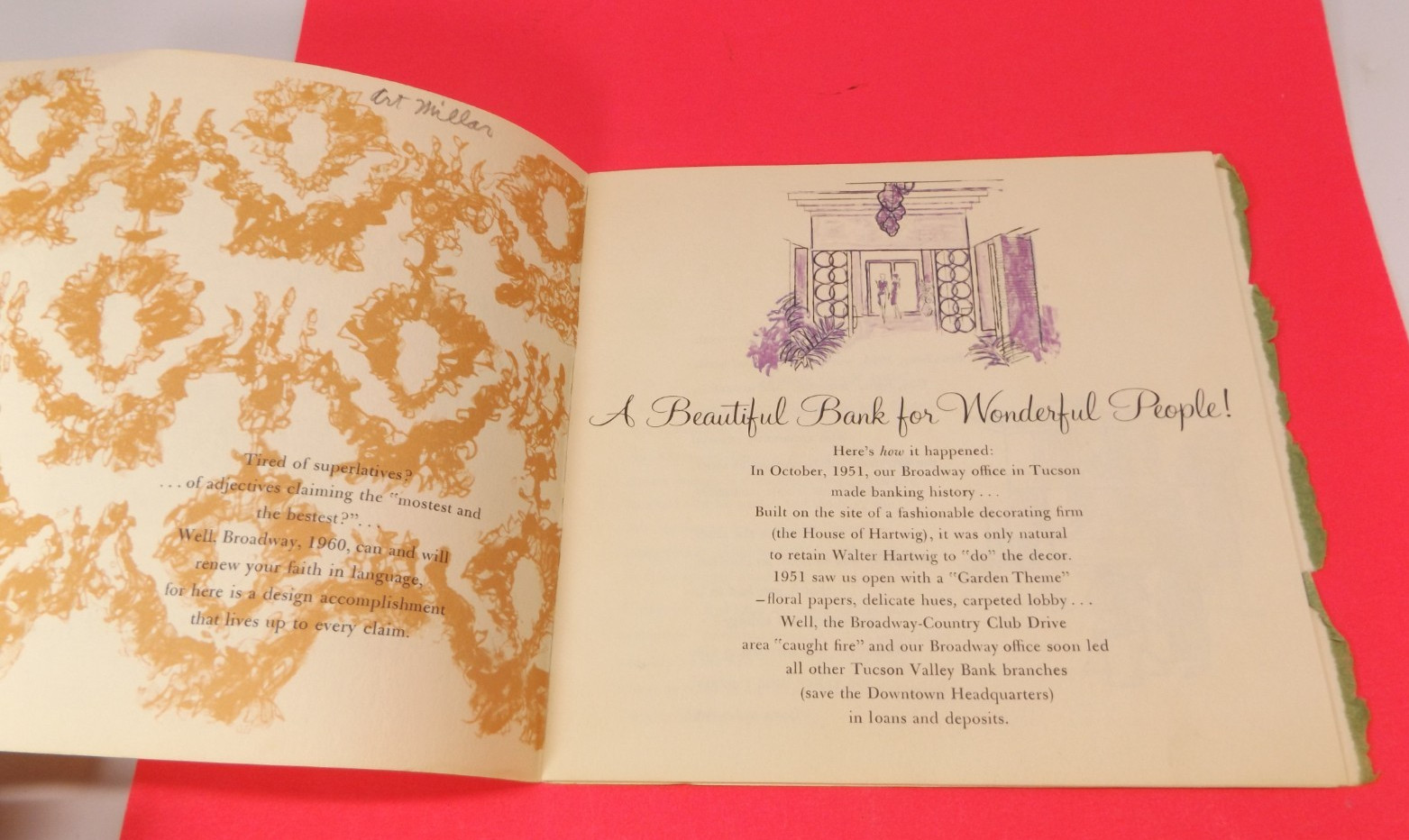 1950s Promo Booklet VALLEY BANK TUCSON AZ “The Most Beautiful Bank in America”