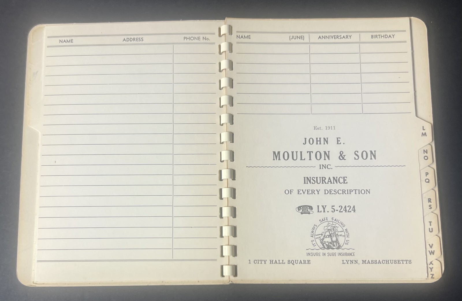 Lynn 5¢ Savings Bank Personal Directory 1961 (Hotel Edison, Sheldon Pharmacy)
