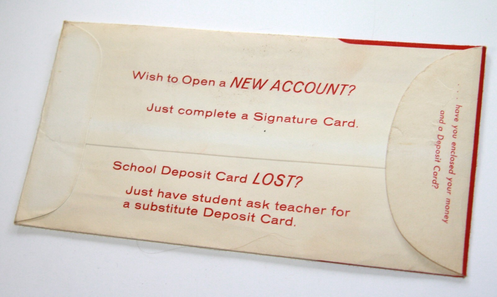 Vintage 1966 School Savings Deposit envelope punched cards Farmers & Mechanics