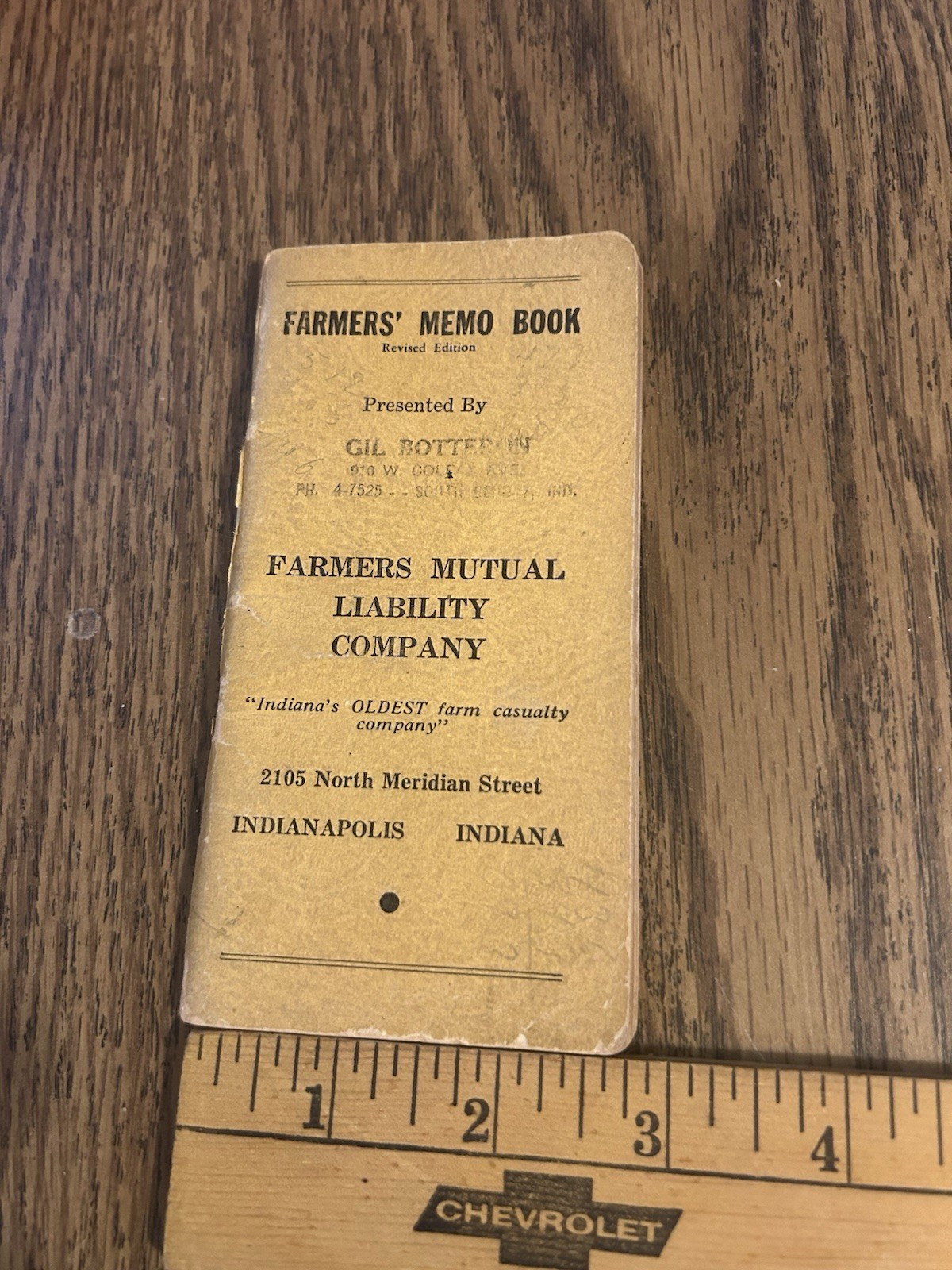 1941 Farmers Mutual Liability Insurance Advertising Memo Book Indy South Bend