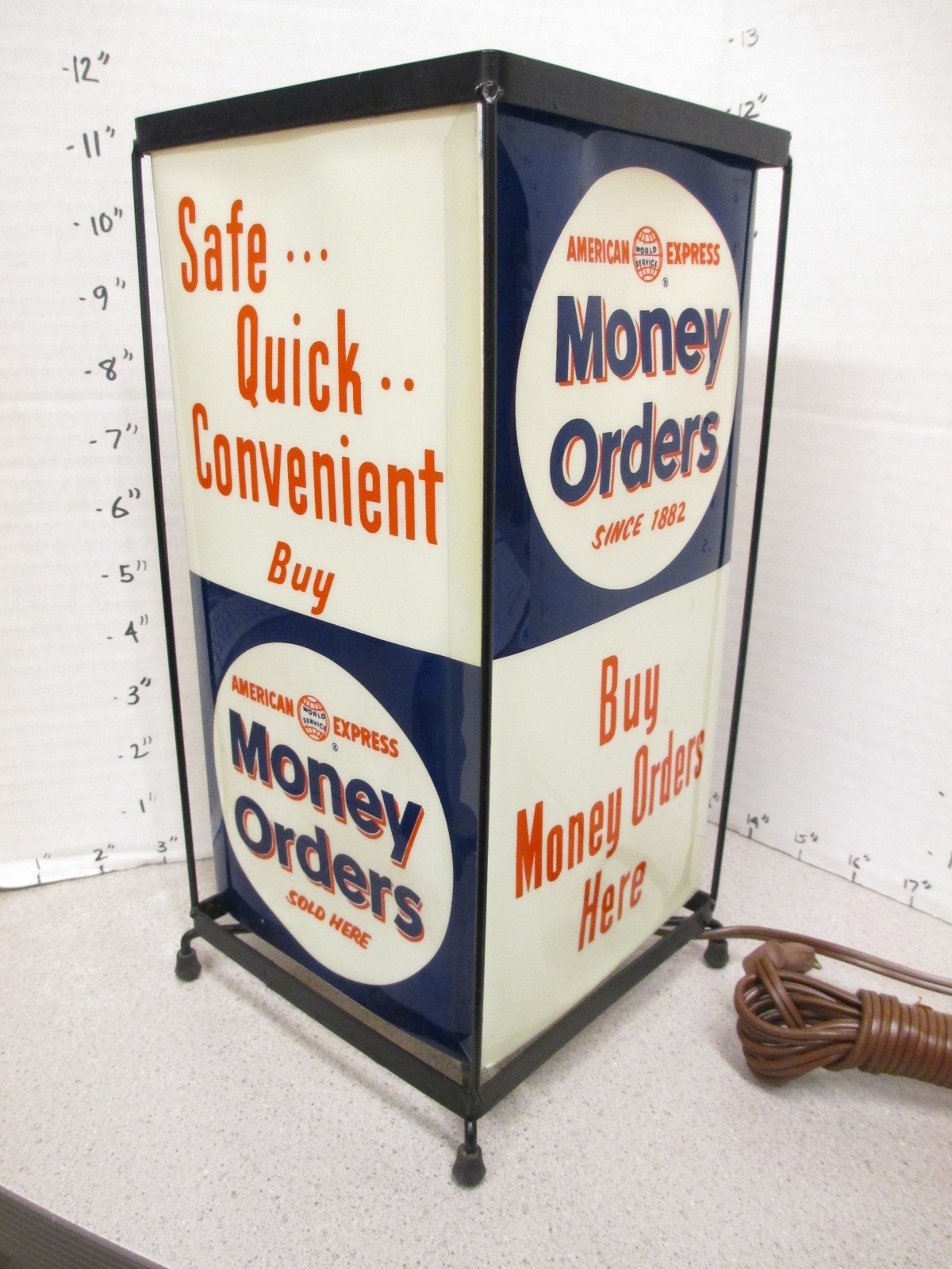 AMERICAN EXPRESS 1956 bank credit card store display sign advertising lamp order