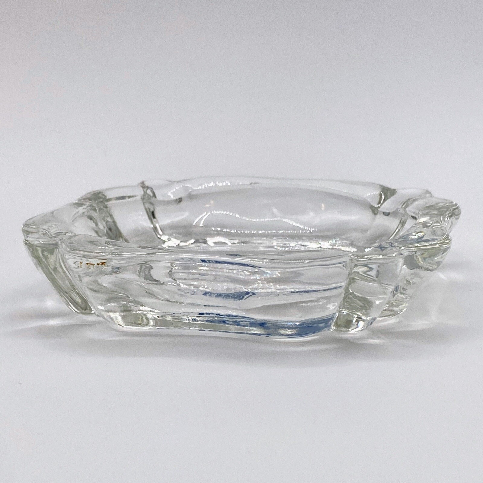 Licking County Savings Ohio Ashtray VTG Clear Glass 4″ Square Decorative
