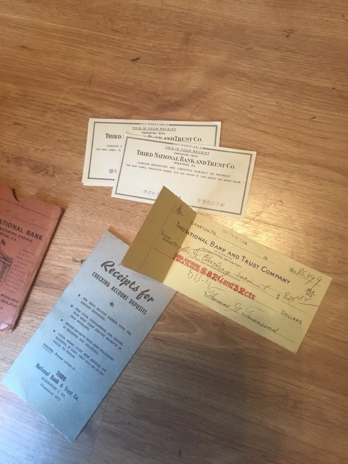 Third National Bank, Scranton, Pa. Old Folders 1948-1949