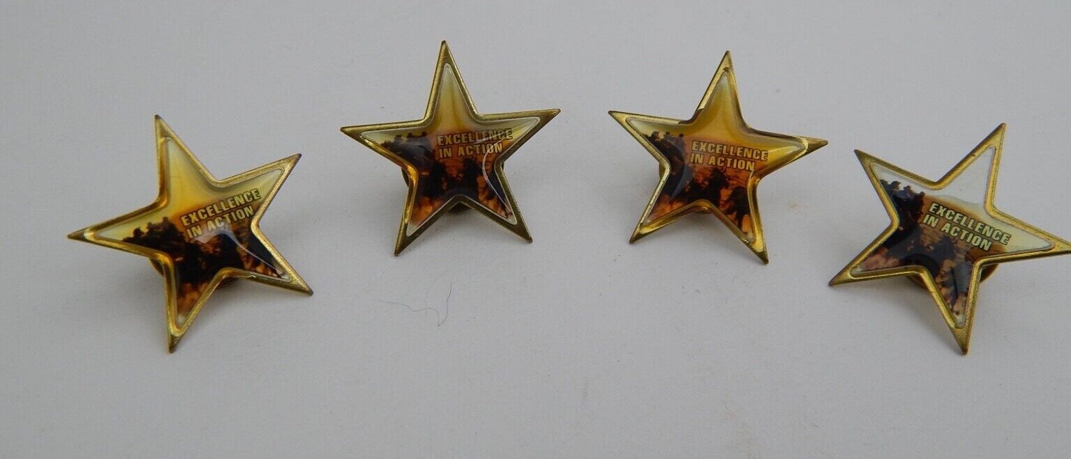 Lot of 4 Vtg Wells Fargo Logo Pin Star Excellence in Action