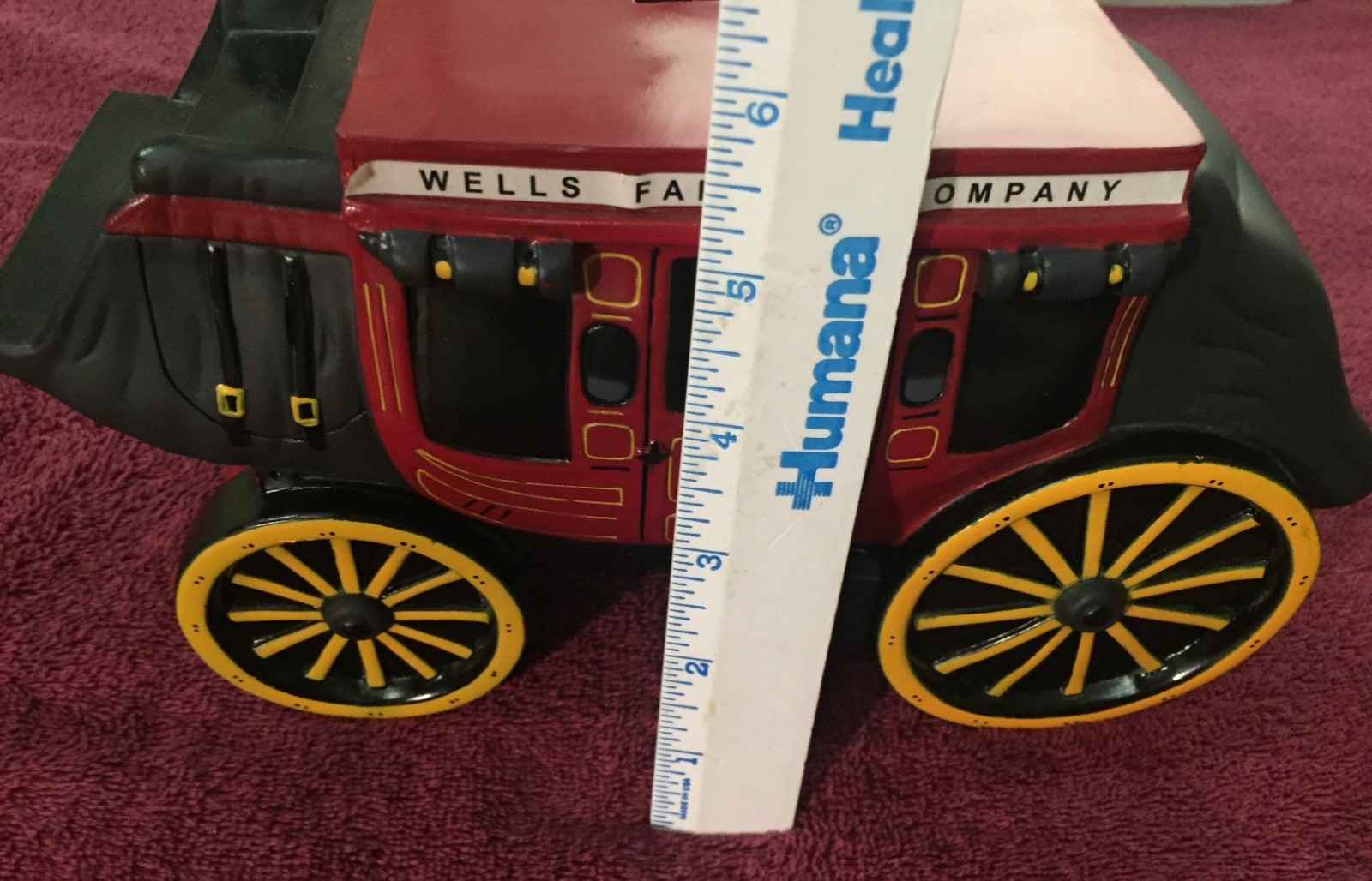 Large Vinyl Advertising Bank – Wells Fargo Western Stagecoach Wagon Shaped Promo
