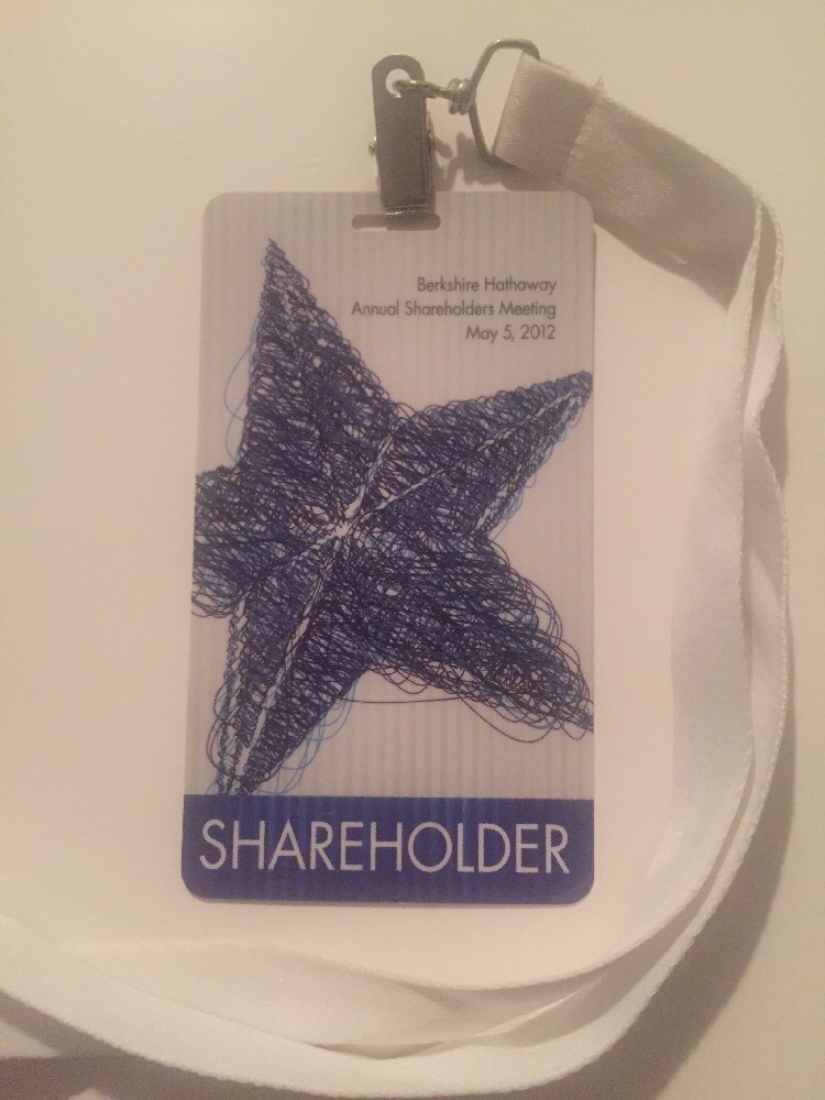 2012 Berkshire Hathaway Annual Shareholders Meeting Credential Ticket Buffett