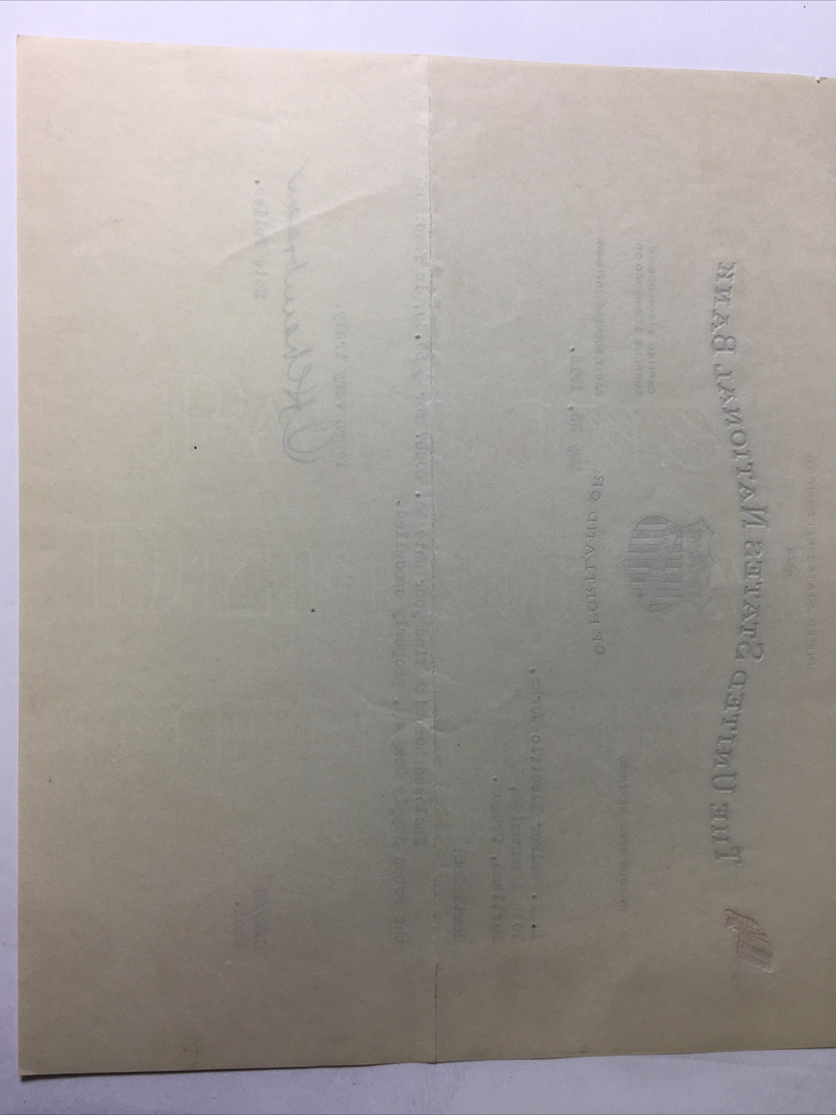 Hand Typed Letter From The United States National Bank May 23, 1918 A615