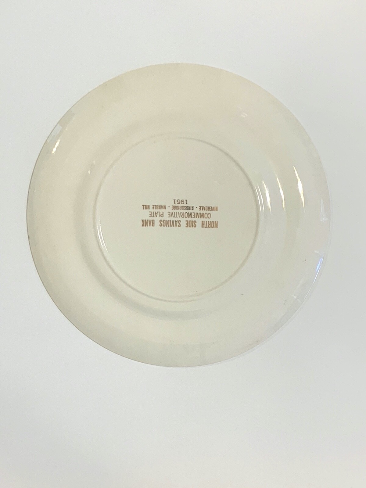 North Side Savings Bank Commemorative Plate Henry Hudson Memorial New York