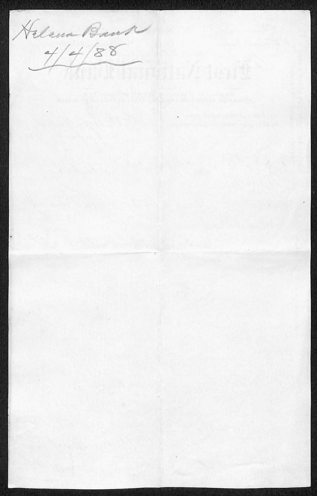 FNB Pioneer National Bank of Montana 1888 Helena Receipt E.W. Knight* (#8)