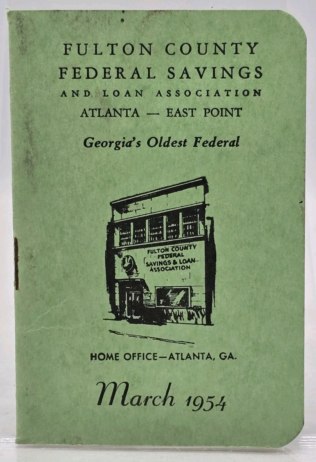 Vtg Fulton County Federal Savings & Loan Pocket Size Calendar Book March 1954