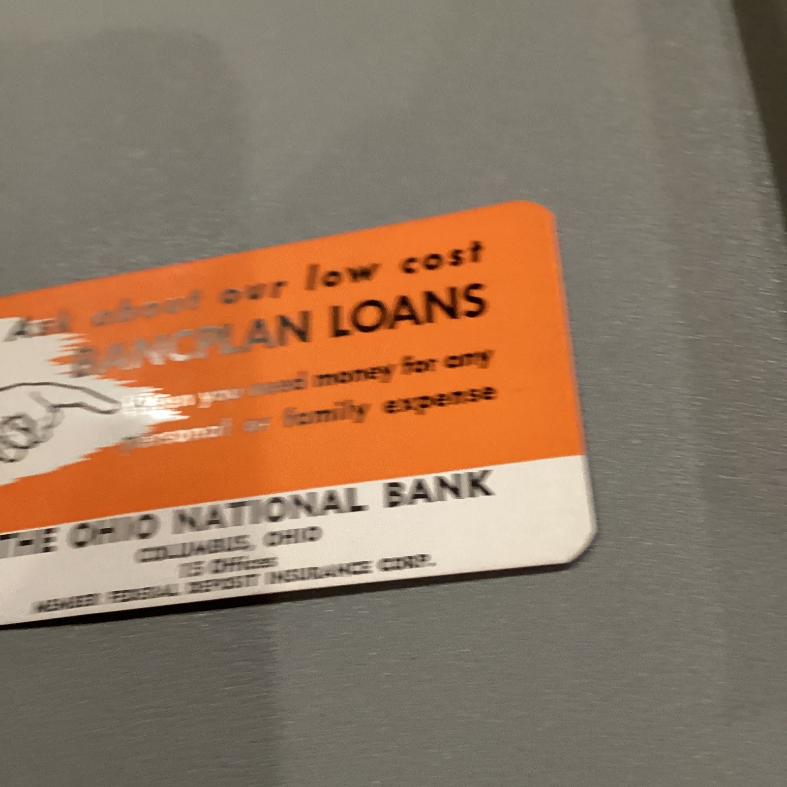 Ohio National Bank Columbus Bancplan Loans Ad Card
