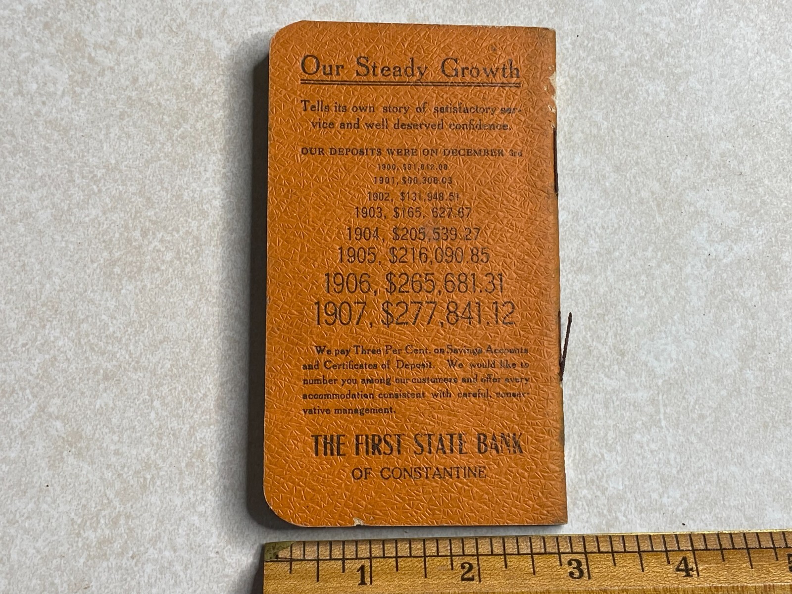 The First State Bank Constantine MI Michigan Pocket Notebook advertising ADT39
